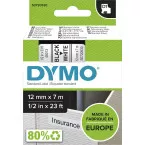 Dymo D1 tape 12 mm, zwart op wit