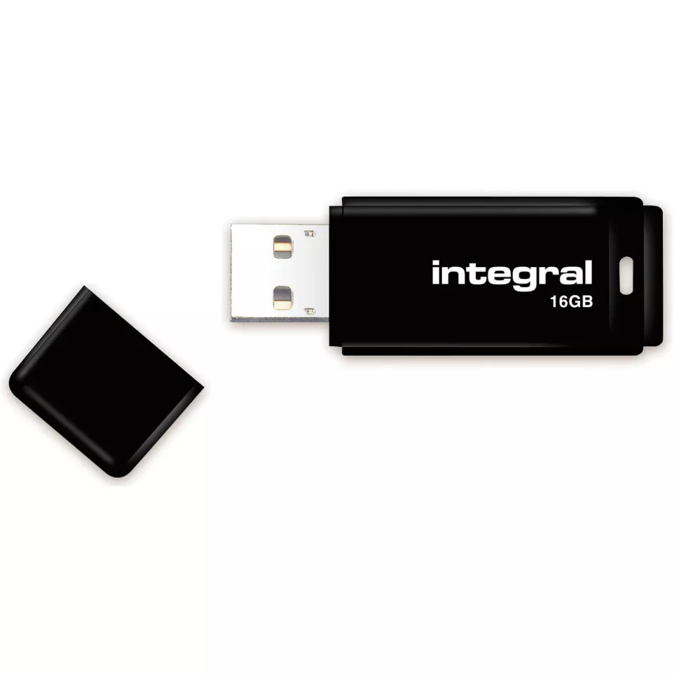 Integral USB 2.0 stick, 16 GB, zwart