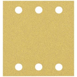 Feuille abrasive 6 trous - 115 x 107 mm - Grain : 80 / 10pce