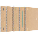 Oxford Touareg cahier à reliure spirale, 180 pages ft A4, quadrillé 5 mm, couleurs assorties