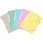Oxford Top File+ Elasticated 3-Flap Folder, A4, Assorted Pastel Colors