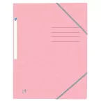 Oxford Top File+ Elasticated 3-Flap Folder, A4, Pastel Pink