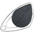 Badge électronique Mifare insert inox gravé noir / pce