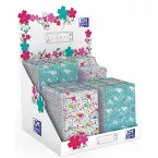 Oxford Floral Spiral Notebook and Notepad Display, A5 A6 B5, Ruled 5 mm Grid, 60 Pieces