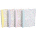 Oxford Floral softcover spiraalschrift, ft B5, 60 vel, gelijnd, 3 geassorteerde designs