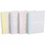 Oxford Floral Softcover Spiral Notebook B5 60 Sheets 5mm Squared Assorted Designs