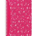 Oxford Floral softcover spiraalschrift, ft A5, 60 vel, geruit 5 mm, 4 geassorteerde designs