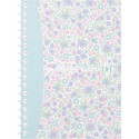 Oxford Floral softcover spiraalschrift, ft A6, 50 vel, geruit 5 mm, 4 geassorteerde designs