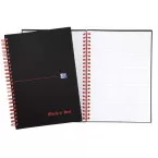 Oxford BLACK N' RED cahier spiralé en plastique, 140 pages ft A5, ligné