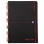 Oxford Black n' Red Hardback Wirebound Notebook, 140 Pages, A4, 5mm Squared