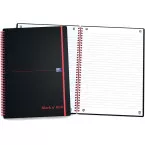 Oxford Black n' Red A4 Spiral Notebook Plastic Cover 140 Lined Pages