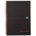 Oxford BLACK N' RED cahier spiralé en carton, 140 pages ft A5, quadrillé 5 mm
