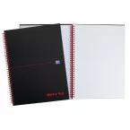 Oxford BLACK N' RED spiraalblok karton, 140 bladzijden ft A5, gelijnd