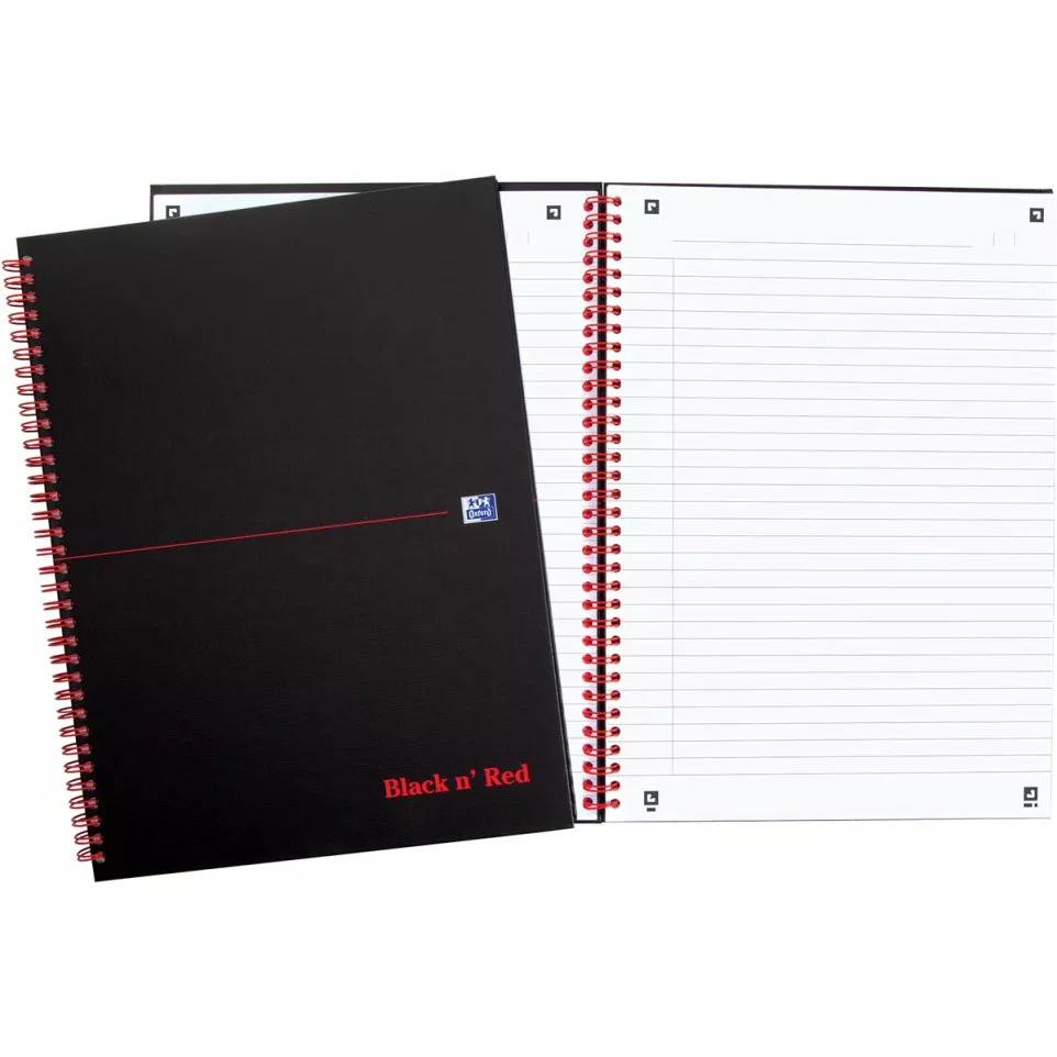 Oxford BLACK N' RED spiraalblok...