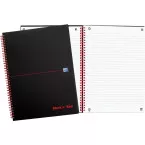 Oxford Black n' Red Hardback Wirebound Notebook A4 Ruled 140 Pages