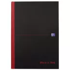 Oxford BLACK N' RED gebonden boek, 192 bladzijden, ft A4, geruit 5 mm