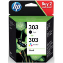 HP inktcartridge 303, 165-200 pagina's, OEM 3YM92AE, 1 x zwart en 1 x 3 kleuren