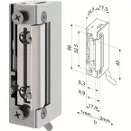 Gâche électrique étroite étanche à boîtier symétrique Effeff 148WE 10-24 Vac/dc sans tétière / pce