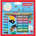 STABILO Trio DECO feutre, blister de 8 pièces en couleurs métaillisés