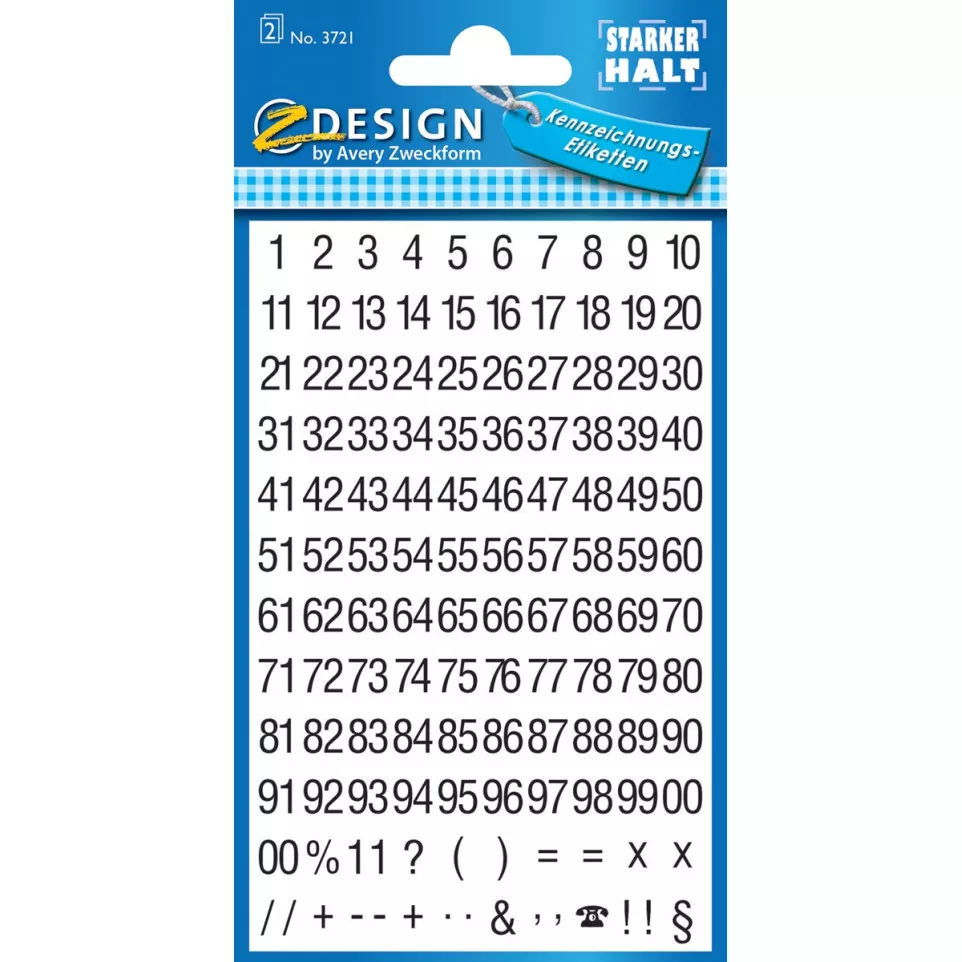 Avery Dennison Number and Letter...