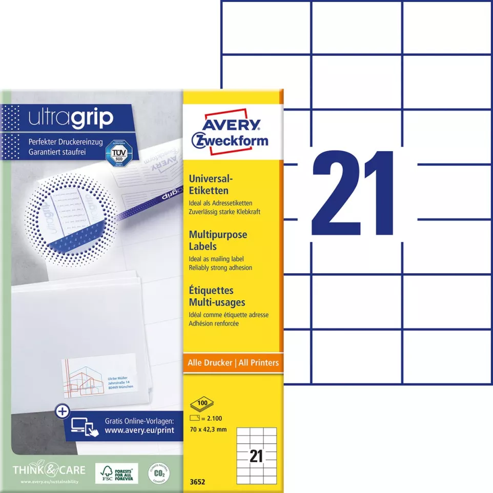 Avery Zweckform 3652, étiquettes...