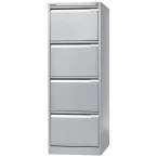 Bisley 4 Drawer Steel Filing Cabinet, 1321 x 470 x 622 mm (H x W x D), Silver