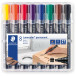 Staedtler Lumocolor Permanent Marker Chisel Tip 2-5 mm Set of 8 Assorted Colors