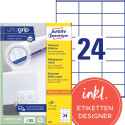 Avery Zweckform 3475, Universele etiketten, Ultragrip, wit, 200 vel, 24 per vel, 70 x 36 mm