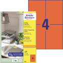 Avery Dennison Universal Colored Labels 105 x 148 mm, 400 Pieces, Red