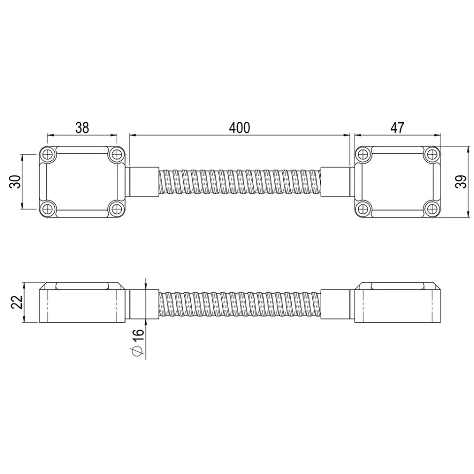Passe câble en applique en inox / pce