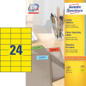 Avery étiquettes universelles colorées ft 70 x 37 mm (l x h), 2400 pièces, jaune