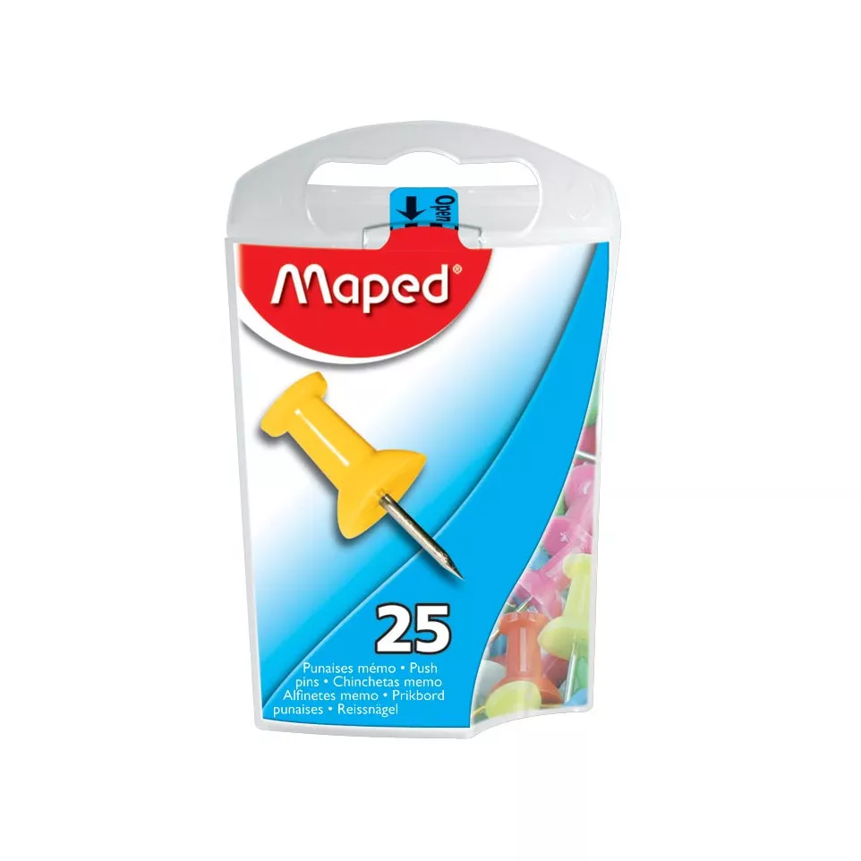Maped prikbordspelden, ophangdoosje...