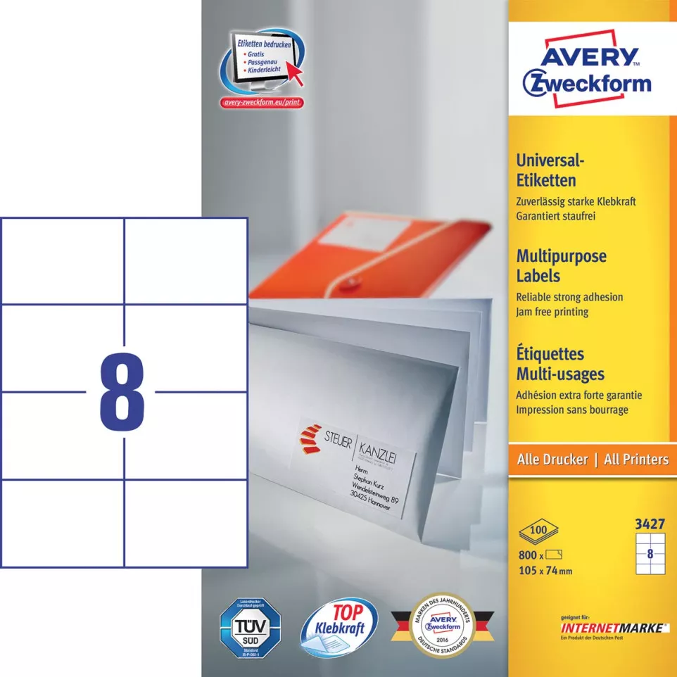 Avery Zweckform 3427, Universele...