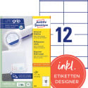 Avery Zweckform 3424 Universal Labels Ultragrip White 100 Sheets 105 x 48 mm