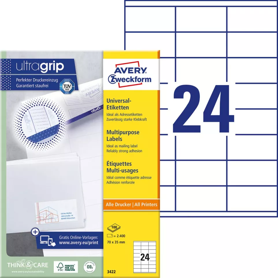 Avery Zweckform 3422 Universal Labels...