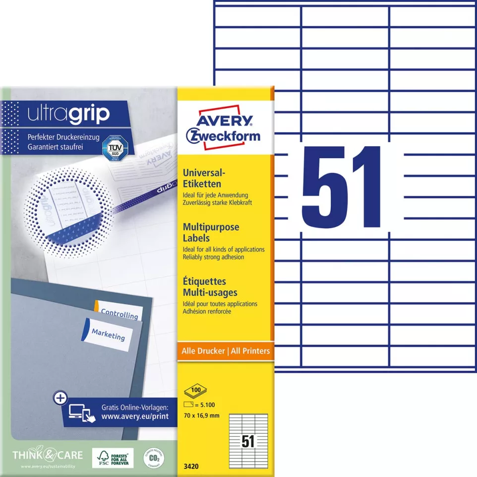 Avery Zweckform 3420 Universal Labels...