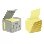 Post-it Recycled Z-Notes Canary Yellow 76 x 76 mm Pack of 6 Pads 100 Sheets per Pad