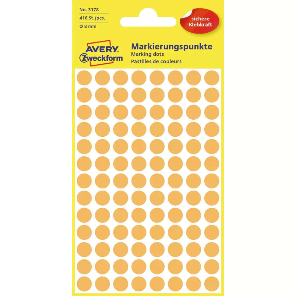 Avery Etiquettes ronds diamètre 8 mm,...