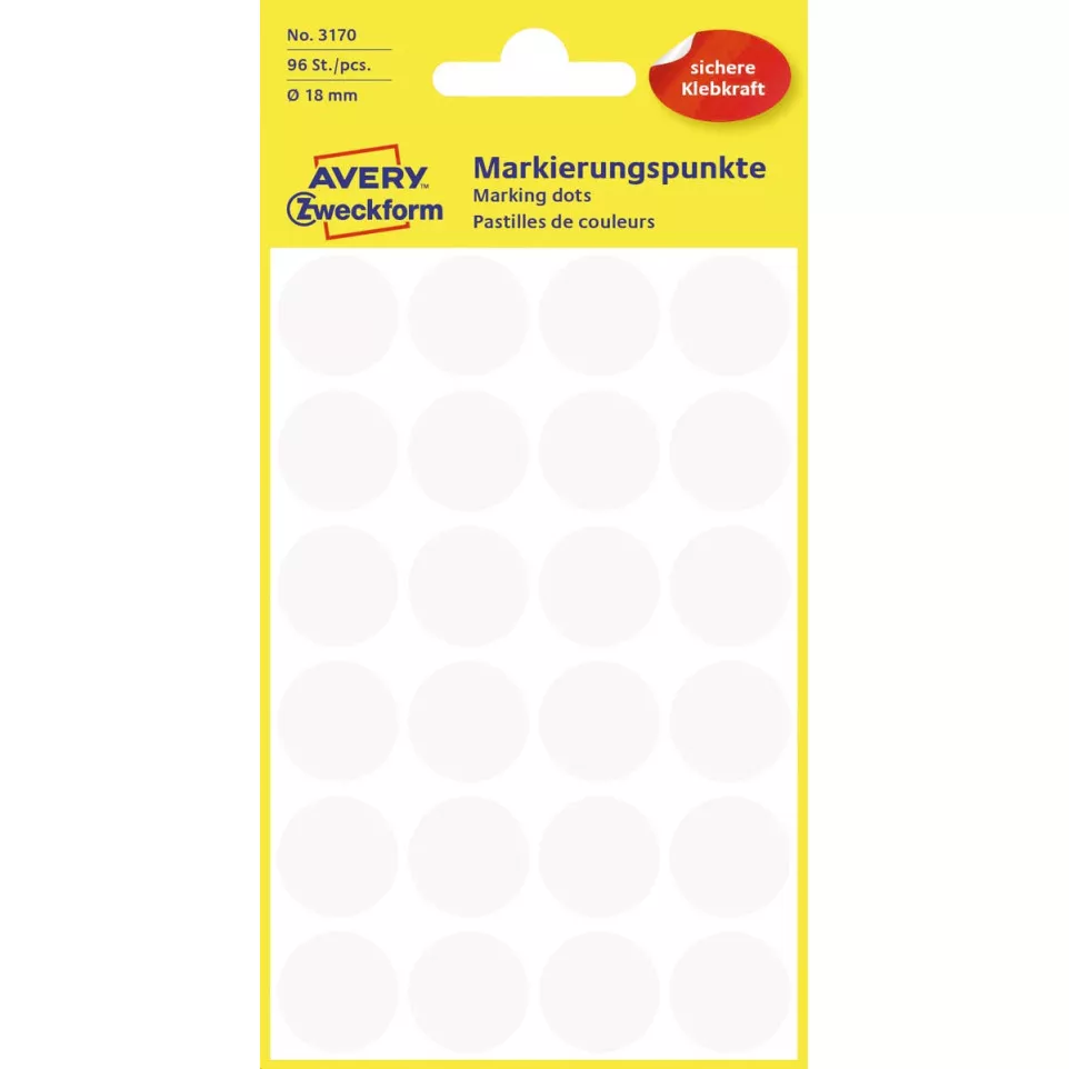 Avery Ronde etiketten diameter 18 mm,...