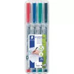Staedtler Lumocolor 316, OHP-marker, non permanent, 0,6 mm, box van 4 stuks in geassorteerde kleuren