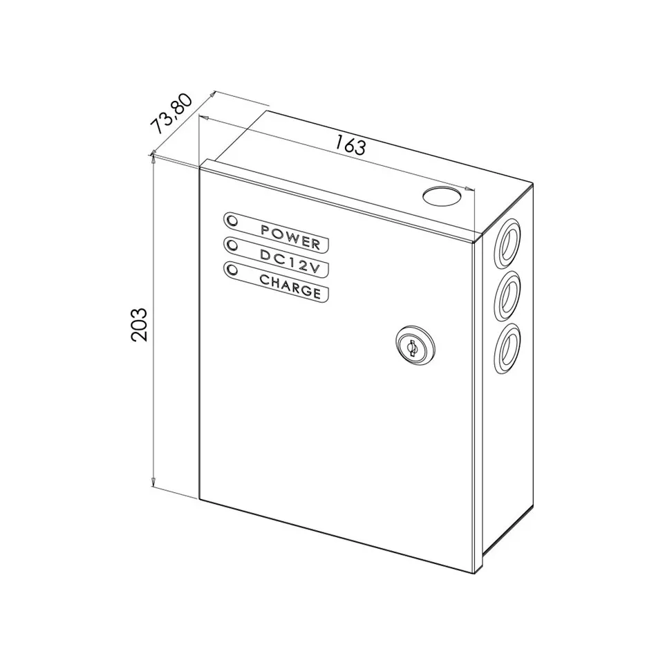 12 Vdc 3A + 7Ah batterij / pce