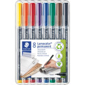 Staedtler Lumocoler 313, marqueur OHP, permanent, 0,4 mm, étui de 8 pièces en couleurs assorties