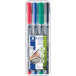 STAEDTLER Lumocolor 313 Permanent Universal Pens 0.4mm Set of 4 Assorted Colors