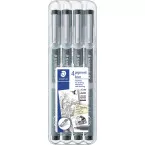 Staedtler Pigment Liner Set Stand-Up Case of 4 Pieces 0.1 0.3 0.5 0.7 mm
