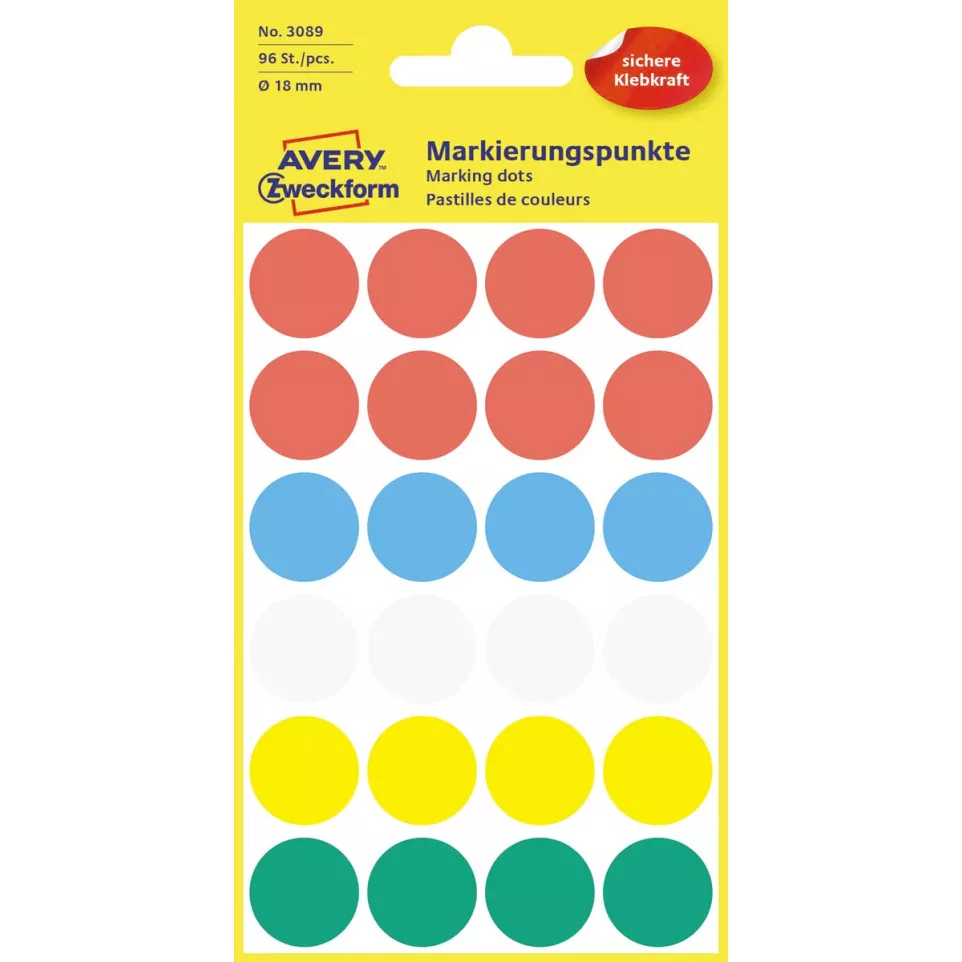 Avery Ronde etiketten diameter 18 mm,...