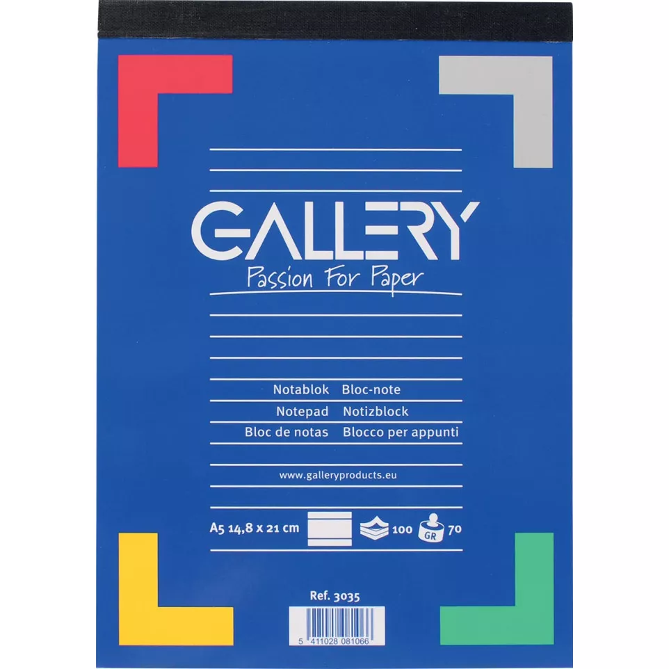 Gallery schrijfblok, ft A5, gelijnd,...