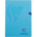 Clairefontaine schrift mimesys voor ft A4, 80 bladzijden, kaft in PP, geruit 10 mm, geassorteerde kleuren