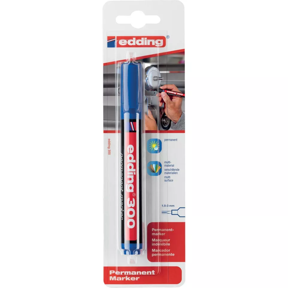 edding permanent marker 300 blauw