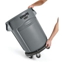 Rubbermaid collecteur Brute, sans couvercle, 76 l, gris