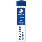 Staedtler Mars micro potloodstiften, 0,7 mm, HB, etui van 12 stuks